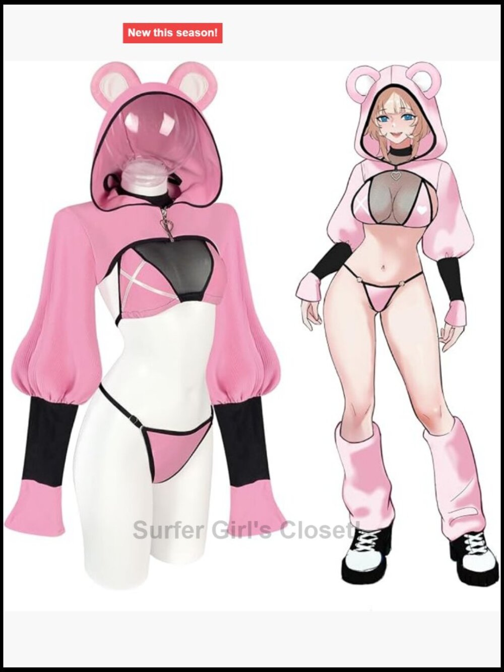 Kawaii Panda Animal Lingerie Cosplay Bikini Exotic Costume